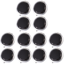 12Pcs Black Folding Pocket Mirror Double Side Polished Makeup Mirror