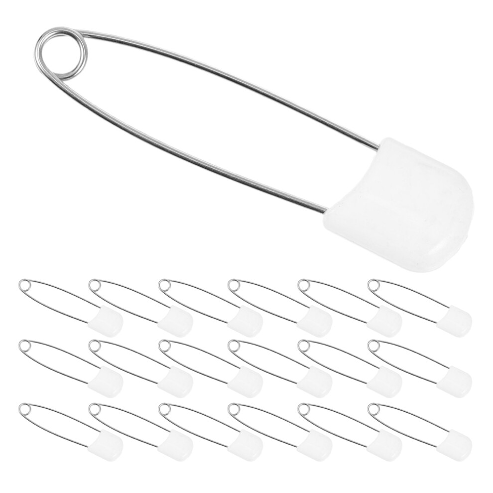60Pcs Large Safety Pins For Diapers Zinc Alloy Baby Cloth Pins White Happyyami