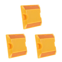3Pcs Reusable Yellow Plastic Reflective Driveway and Road Markers