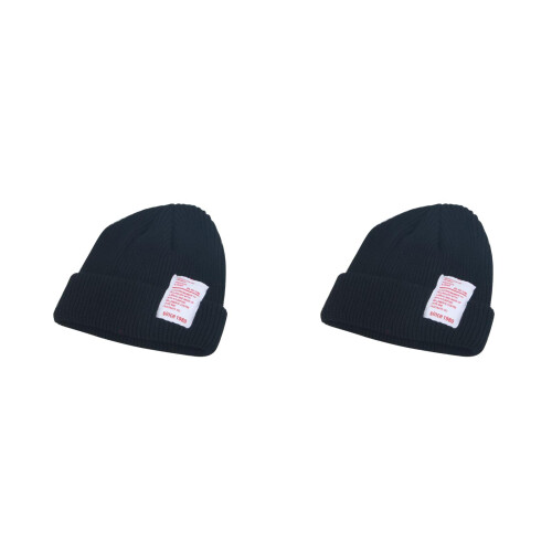 2Pièces Bonnet Noir Tricoté Bébé Pour Photos