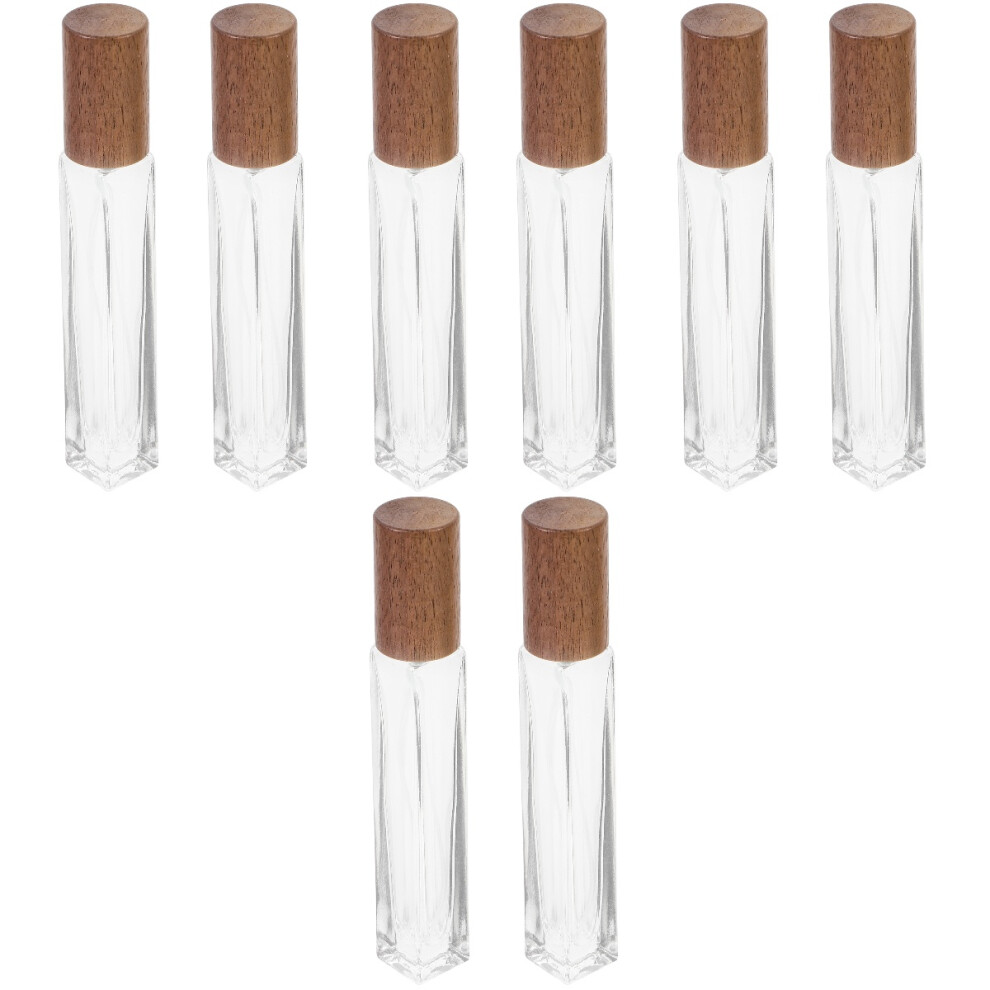 Ohphcall 8Pcs Transparent Glass Perfume Bottles With Sprayer For Oils Storage