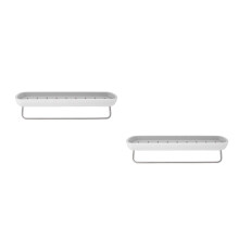 2Pcs Grey Plastic Wall-Mounted Storage Rack for Bathroom and Kitchen