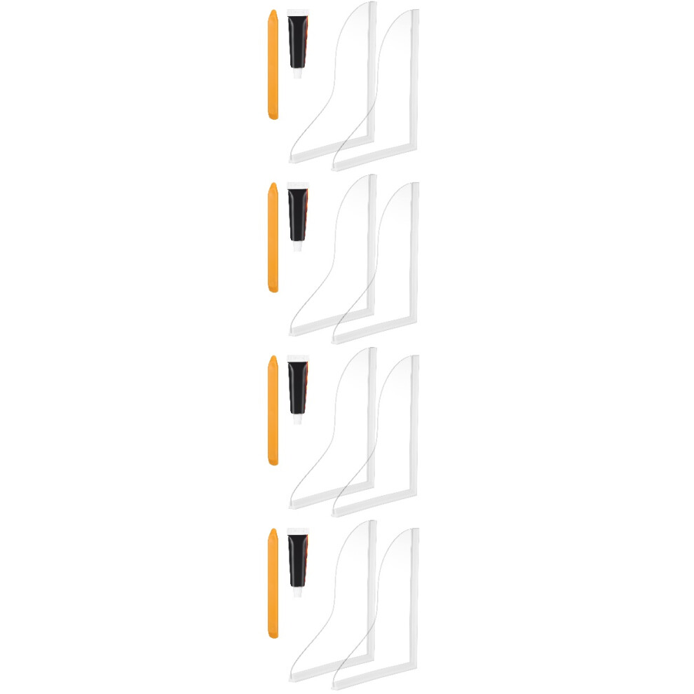 8Pcs Transparent Bathtub Edge Splash Guard Silicone Acrylic 3702192838573