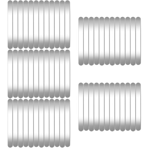 60Pcs Silver Stainless Steel Bangle Blanks for DIY Stamping