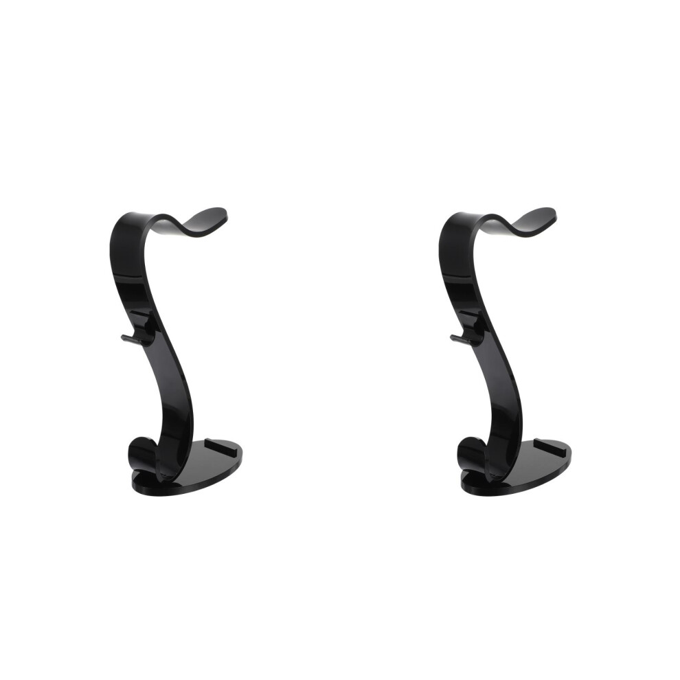 2Pcs Acrylic Headphone Bracket Stable Headset Storage Rack Black 3701942252447