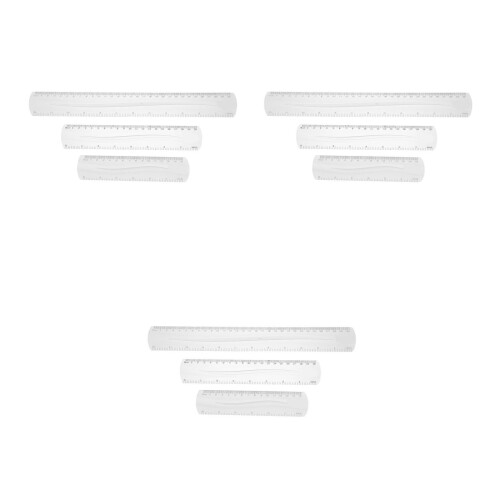 9Pcs Delicate Bendable PVC Rulers Color-Changing Measurement Tools