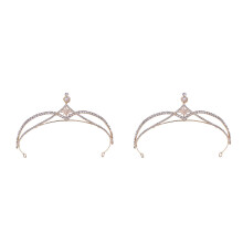 2Pcs Elegant Birthday Banquet Crown for Women with Alloy and Zircon