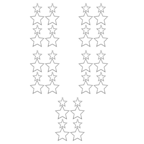 10Pairs Silver Star Drop Earrings Lightweight Hollow Dangle Accessory