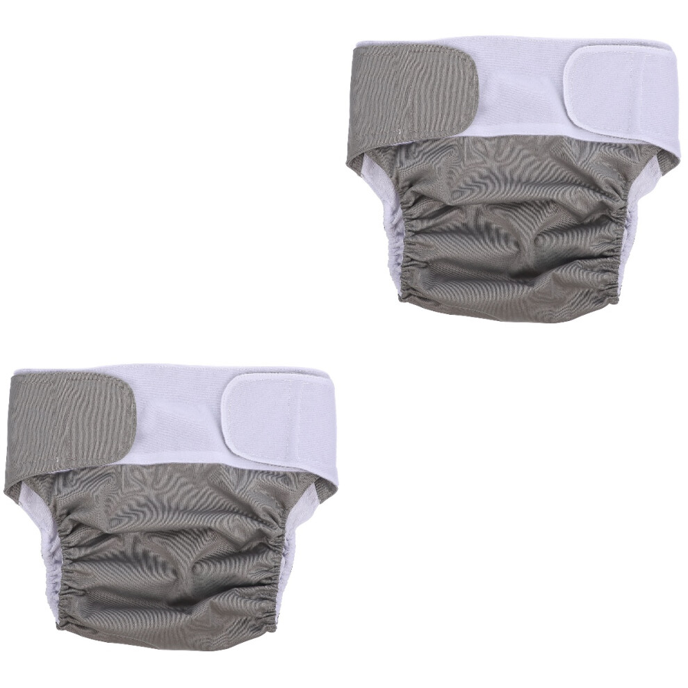 Villcase Grey 2Pcs Reusable Adult Diapers Leakproof Washable Incontinence Pants