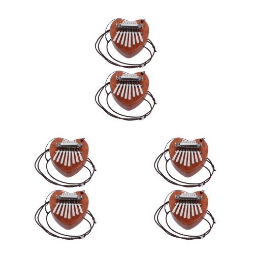 6Pièces Kalimba Pouce Compact Bois Multi Couleurs Débutants