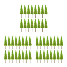45Pièces Mini Arbres De Paysage Vert Clair ABS Pour Scène Et Modélisme