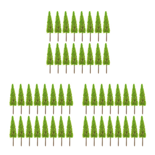 45Pièces Mini Arbres De Paysage Vert Clair ABS Pour Scène Et Modélisme