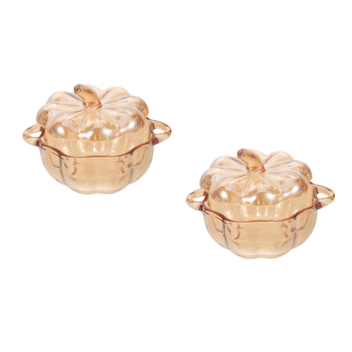 2Pièces Pot En Verre Marron Clair Pour Décoration Maison