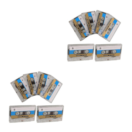12Pcs Blank Audio Cassettes Plastic Case Retro Style for Party Decor