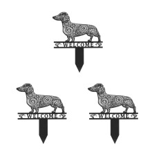 3Pièces Statuettes Noir Pour Pelouse Extérieur