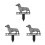 3Pièces Statuettes Noir Pour Pelouse Extérieur 1