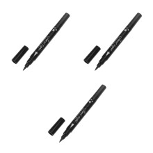 3Pièces Eyeliner Double Pointe Noir Résistant Eau Œil Femme
