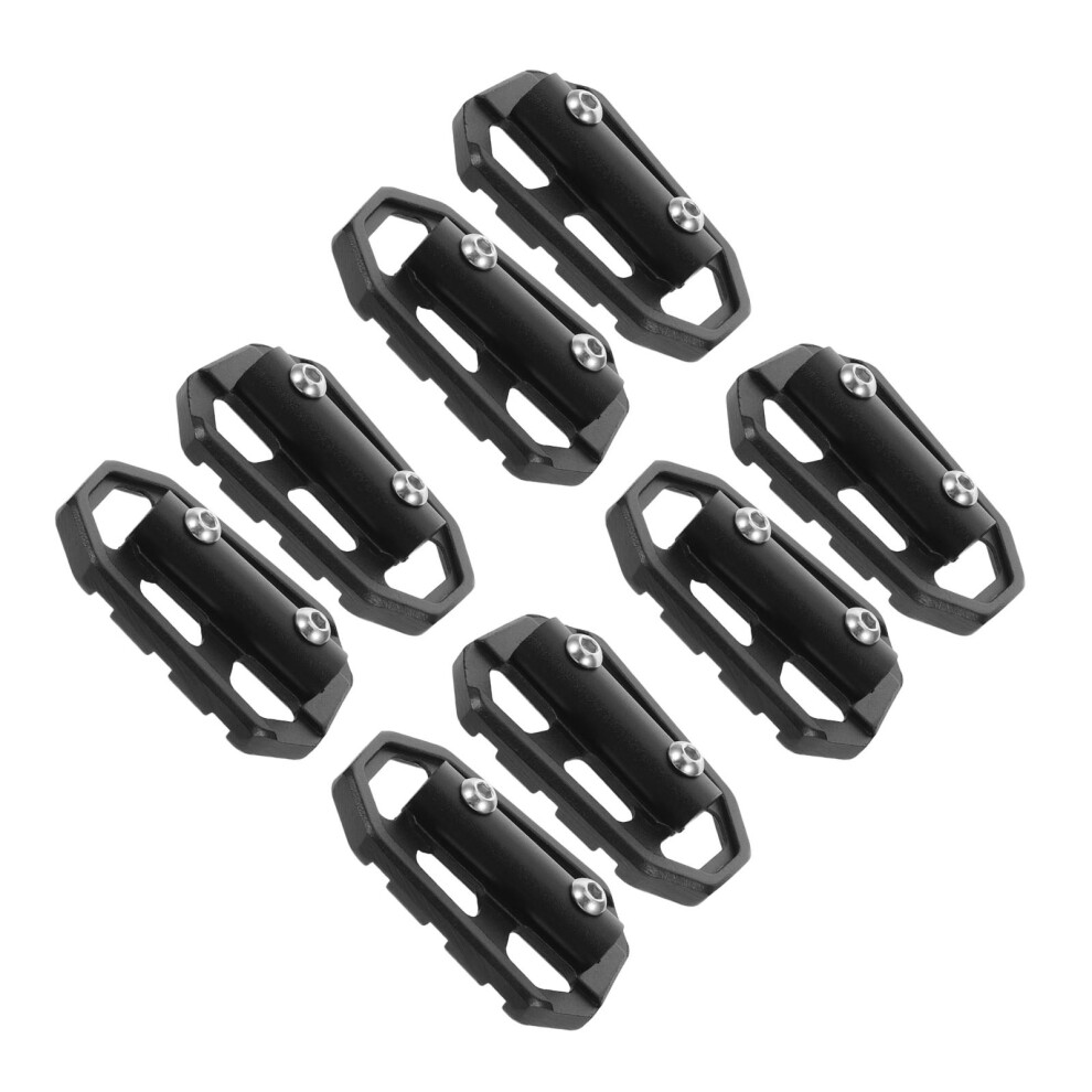 8Pcs Universal Motorcycle Foot Pegs Aluminum Alloy Platform Black 3703108409030