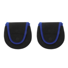 2Pcs Blue Fabric Reel Case Portable Protective Cover for Fishing Reels