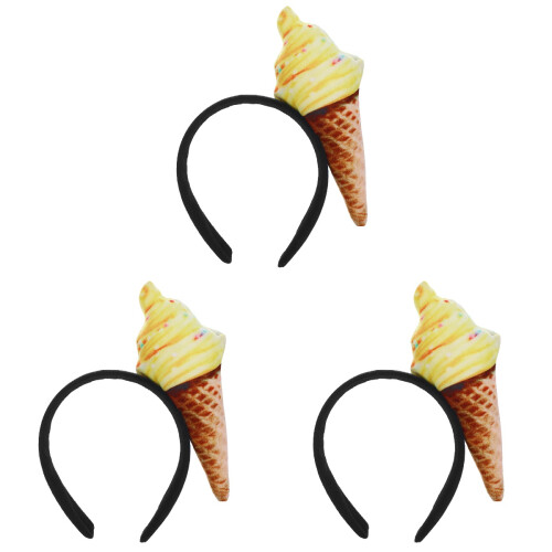 3Pcs Multi-Use Ice Cream Headband Soft Fabric Cone Hair Accessories