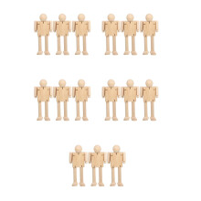 15Pièces Figurines Mannequins Bois Flexibles Khaki Pour Croquis