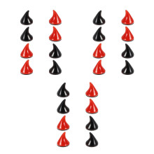 24Pièces Accessoires Casque ABS Cornes Evil Multicolores Faciles