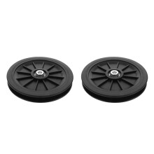 2Pcs Nylon Heavy Lifter Pulley Wheel for Gym Equipment Black Durable
