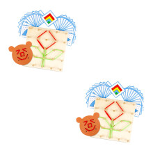 2Pcs Assorted Wooden Nail Plates Preschool Math Learning Toy