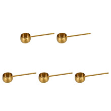 5Pcs Golden Stainless Steel Ladle Wear-Resistant Kitchen Soup Spoon