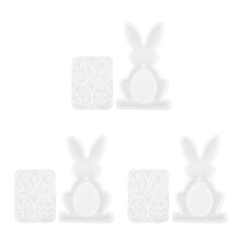 3Sets Veilige Siliconen Wit Paashaas Ei Voor DIY Resin Knutselen