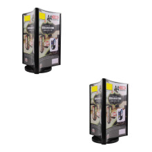 2Pcs Black Acrylic Rotatable Menu Holder Multi-Side Desktop Sign Stand