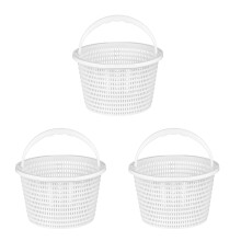 3Pcs Swimming Pool Skimmer Basket ABS Material White Filter Basket