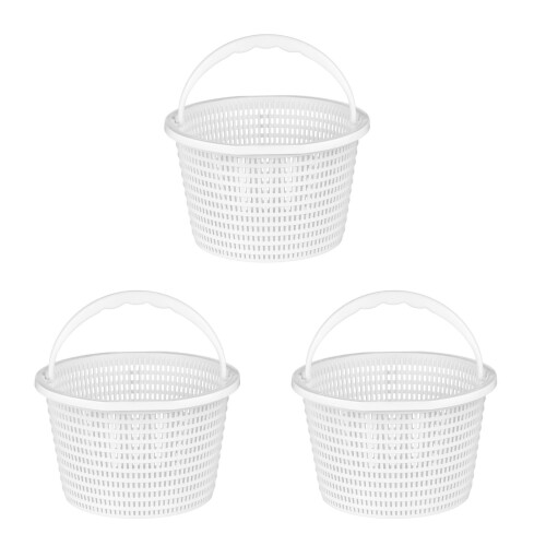 3Pcs Swimming Pool Skimmer Basket ABS Material White Filter Basket