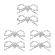 3Paires Boucles Nœud Argenté Clip Chaussures DIY