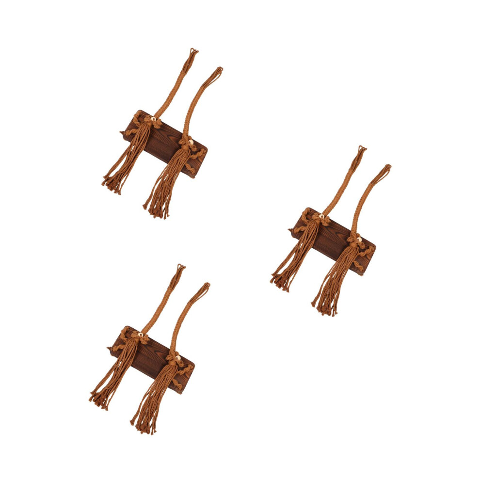 3Pcs Childs Wooden Swing Coffee Cotton Rope Newborn Photo Prop Chair 3701566723392