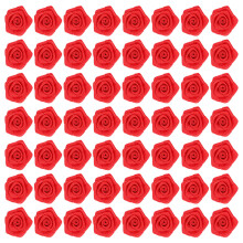 100PiÚces Roses Décoratives En Dacron Rouge Accessoires Couture DIY