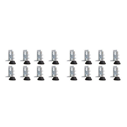 16Pcs Silver Wardrobe Level Feet Carbon Steel Nylon Adjustable Support
