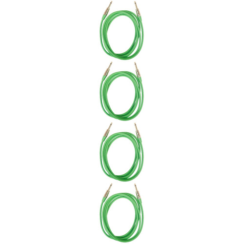 4Pcs Guitar Patch Cables Green Flexible Plastic Copper Audio Wires