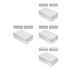 12Pcs Silver Tall Cake Box Metal Cookie Tins with Lids for Home Use