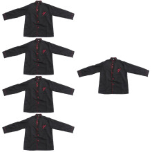 5Pcs Black Long Sleeve Chef Coats Unisex Kitchen Wear