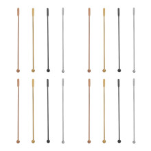 16Pcs Multi Color Stainless Steel Rectangular Drink Stirring Paddles