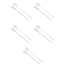 10Pcs Silver Rhinestone Star and Moon Hairpins Elegant Updo Hair Clips