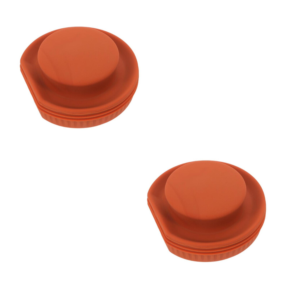 2Pcs Waterproof Magnetic Silicone Car Charging Port Dust Covers Orange 3703116064801