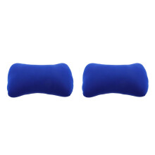 2Pcs Lightweight Travel Pillow Blue Foam Ergonomic Neck and Lumbar