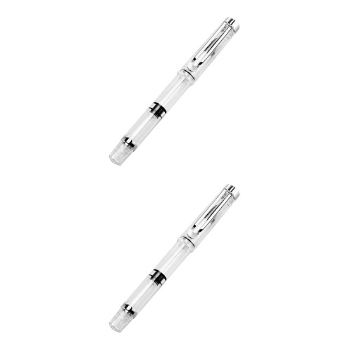 2Pièces Stylos Brosse Rechargeables Plastique Transparent Usage