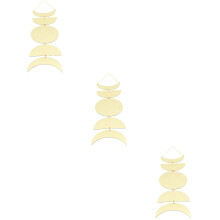3Pcs Acrylic Golden Moon Phase Wall Mirror for Home and Bedroom Decor