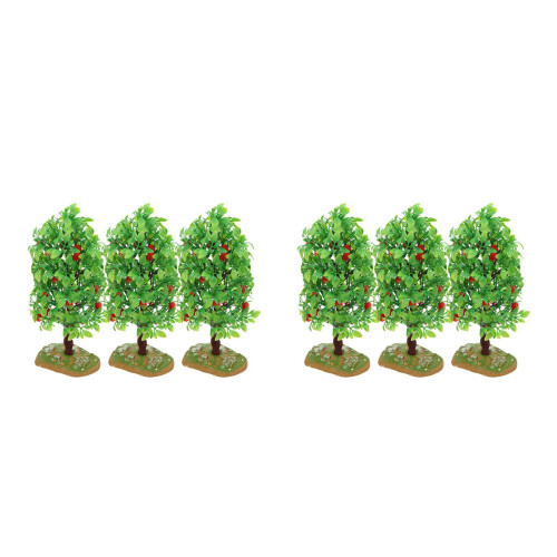 6Pcs Artificial Fruit Tree Models for DIY Train Scenery