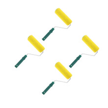4Pcs Efficient Textured Paint Rollers Yellow ABS Sponge for Walls