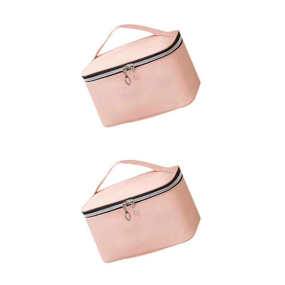 Iplusmile Pink 2Pcs Durable Makeup Organizer Bag Portable Cosmetic Storage