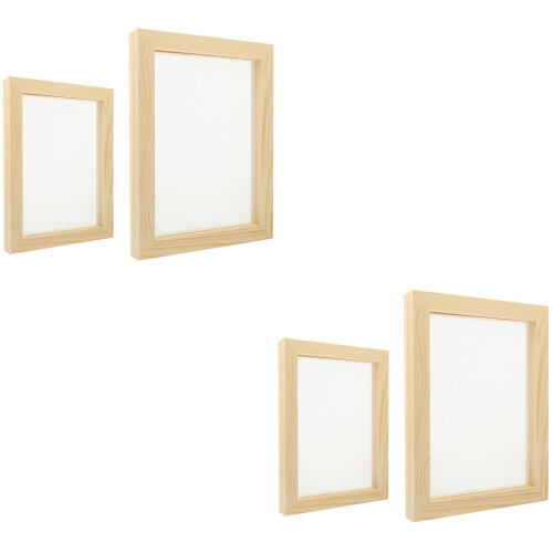 4Pcs DIY Paper Making Frame Wooden Mesh Screen Beige Paper Craft Frame